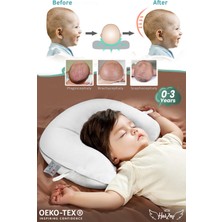 Halzey Ayarlanabilir Düz Kafa Yastığı Kafa Şekillendirici Yastık 0-3 Yaş Bebek Yastığı Düz Kafa Sendromu