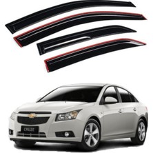 ŞüsCarOto Aksesuar Chevrolet Cruze Uyumlu Mugen Cam Rüzgarlığı Seti Piano Black 4 lü Ithal