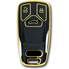 Babikamium Audı A4 A5 S5 Q5 Q7 Tt 2017-2019 Smart Siyah Oto Anahtar Kumanda Kabı Kılıf Oto Anahtarlık