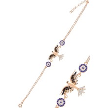 Htc Gümüş Sepeti Zümrüdü Anka Kuşu Nazarlıklı Gümüş Bileklik