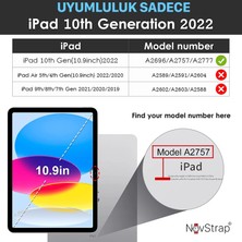 NovStrap Apple İpad 10. Nesil 10.9 2022 Kılıf Smart Uyku Modlu Kalem Bölmeli Silikon Trifold Standlı