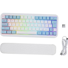 Prettyia Magideal Rgb Kablosuz Mekanik Klavye Kiti 63 Kez USB Abs El Yedi Beyaz(Yurt Dışından)