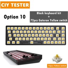 Prettyia 68KEYS TESTER68 Mekanik Klavye Kiti, Iki Mod 2.4g/bluetooth 5.0, Silikon Siyah Seçenek 10