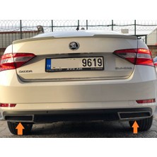 Skoda süperb tampon altı egzoz görünüm nikelajı krom 2015+