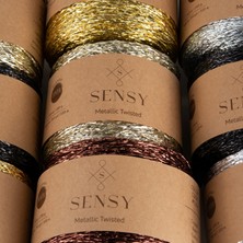 Sensy Premium 320 Metre Simli Metalik Ip Parlak Çanta, Rafya, Abiye, Supla Ipi Metalik Bükümlü Ip 250 Gram