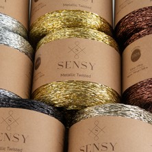 Sensy Premium 320 Metre Simli Metalik Ip Parlak Çanta, Rafya, Abiye, Supla Ipi Metalik Bükümlü Ip 250 Gram