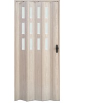 Faran Dekorasyon 160 x  215 Akçaağaç Renk Camlı Pvc Akordiyon Katlanır Kapı - Frnakmodel-101