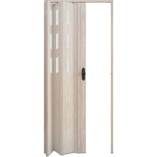 Faran Dekorasyon 160 x  215 Akçaağaç Renk Camlı Pvc Akordiyon Katlanır Kapı - Frnakmodel-101