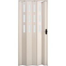 Faran Dekorasyon 87 x  230 Beyaz Renk Camlı Pvc Akordiyon Katlanır Kapı - Frnakmodel-133