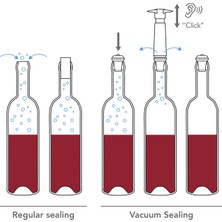 Vacu Vin Şarap Vakum Seti / Siyah (1 Pompa 4 Tıpa)