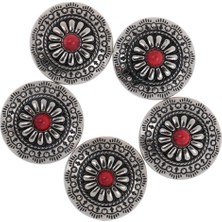 Lotin 5x Vintage Metal Yuvarlak Çiçek Snap Studs Düğmeleri No-Sw Torba Düğmeleri 30MM #1 (Yurt Dışından)