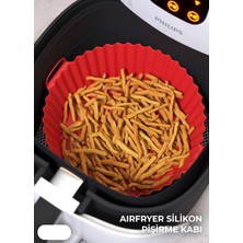 HYD Airfryer Silikon Pişirme Kabı 20X5 cm Bpa Içermez Hava Fritözü Kalıbı Gıdaya Uygun