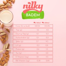 Nilky Badem Sütü Glütensiz Bitkisel Bazlı Laktosuz Vegan 1 lt