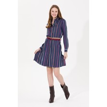 U.S. Polo Assn. Kadın Lacivert Dokuma Elbise 50256635-VR033