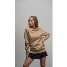 Kamba Bisiklet Yaka Bej Sweatshirt