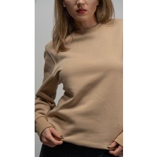 Kamba Bisiklet Yaka Bej Sweatshirt