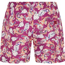 Shikoo Swimwear Bordo Şal Desenli Bağcıklı Şort Mayo