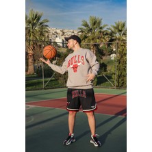 Piedra Collection Unisex Oversize Baskılı Gri Sweatshirt