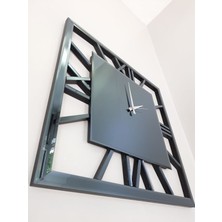 Ayna Denizi Time Smoked Model Füme Renk 70 Cm x 70 Cm Dekoratif Aynalı Duvar Saati