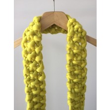 Mora Knit El Örgüsü Saf Yün Chunky Merino Kadın Atkı