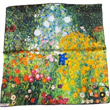 Turkish Silk Store Gustav Klimt Çiçek Bahçesi Ipek Bandana Fular