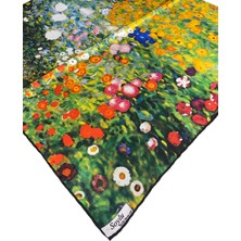 Turkish Silk Store Gustav Klimt Çiçek Bahçesi Ipek Bandana Fular