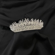 Lüks Düğün Aksesuarları Peyker Beyaz Nişan / Kına / Gelin Tacı