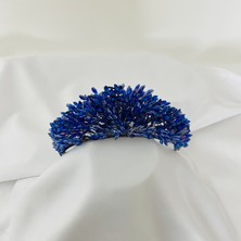 Lüks Düğün Aksesuarları Bihter Mavi Nişan / Kına / Gelin Tacı