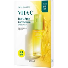 Goodal Green Tangerine Vita C Dark Spot Care Serum Sheet Mask - Yeşil Mandalina Özlü Aydınlatıcı Yüz Maskesi (5 Adet)