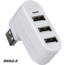 Valkyrie 3 Portlu USB 2.0 Hub Döner Kafalı Splitter Hub Adaptör Beyaz