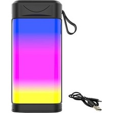 Eshopinlock USB Şarjlı Renkli LED Işıklı 1200 Mah 5W Portatif Müzik Sistemli Mini El Tipi Hoparlör