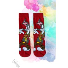 Nixora Store 5'li Çizgi Filmli Karakterli Karışık Renkli Unisex Çorap Kutusu