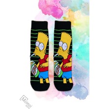 Nixora Store 5'li Çizgi Filmli Karakterli Karışık Renkli Unisex Çorap Kutusu