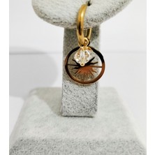 Hg.Aksesuar Kadın Güneş Detaylı Boncuklu Çelik Küpe