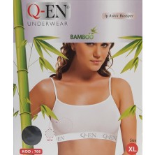 Q-En Kadın Geniş Ip Askılı Büstiyer, Bamboo - Kod 708-2296, M, ten