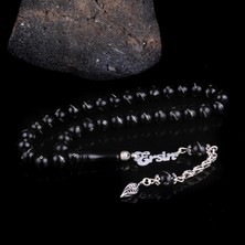 Takı925 Isim Yazılı Özel Tasarım Gümüş Püsküllü Gürcistan Oltu Taşı Tesbih