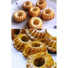 Kitchen Design Lab mavi 18'li Silikon Mini Kek Kalıbı - Muffin Kalıbı 18 Adet Göbekli Kek Kalıbı Göbekli Mini Kek Kalıbı 18LI Mavi