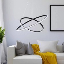 Pera Teknoloji / Dolpo / Sarkıt Avize / 2 Çember / 40-20 cm / Antrasit Kasa / 3 Renk Işık