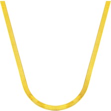 Bilezikci 3 mm Enli 22 Ayar Altın Ezme Zincir - 50 cm