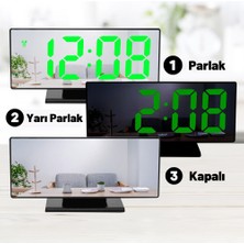 Daily Link Dailylink Dekoratif Kavisli LED Ekran Ayna Dijital Alarm Saat