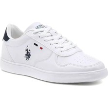 U.S. Polo Assn. Kadın Beyaz Sneakers Deri Kaydırmaz Taban ile Günlük Kullanıma Uygun