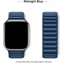 Nezih Case Apple Watch 2/3/4/5/6/7/8/se 38MM 40MM 41MM Mıknatıslı Deri Baklalı Kordon