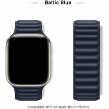 Nezih Case Apple Watch 2/3/4/5/6/7/8/se 38MM 40MM 41MM Mıknatıslı Deri Baklalı Kordon