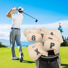 ST Decor 10x Golf Demir Headcover, Golf Aksesuarları Tüm Markalar İçin Koruyucu Koruma Beyaz (Yurt Dışından)