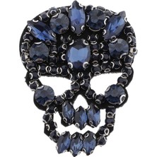 Strade Store Kafatası Yaması Dikişinde Iron Diamante Aplike Diy Bag Çanta Ean Dekor Mavi (Yurt Dışından)
