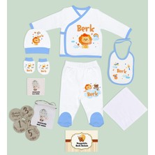 Bk Kids Kişiye Özel Mavi Hastane Çıkışı,bebek Anı Kartı,yeni Doğan Bebek Giyim Hediyesi,9 Parça Bebek Hediye Seti-2