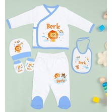 Bk Kids Kişiye Özel Mavi Hastane Çıkışı,bebek Anı Kartı,yeni Doğan Bebek Giyim Hediyesi,9 Parça Bebek Hediye Seti-2