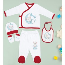 Bk Kids Kişiye Özel Kırmızı Hastane Çıkışı,bebek Anı Kartı,yeni Doğan Bebek Giyim Hediyesi,9 Parça Bebek Hediye Seti-3