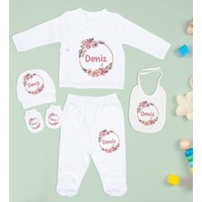 Bk Kids Kişiye Özel Beyaz Hastane Çıkışı,bebek Anı Kartı,yeni Doğan Bebek Giyim Hediyesi,9 Parça Bebek Hediye Seti-5