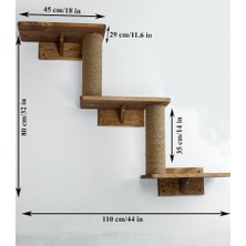 Torbreck Kediler Için Üçlü Yatak | Kedi Rafları | Ahşap Kedi Basamakları | El Yapımı Kedi Duvar Mobilyası